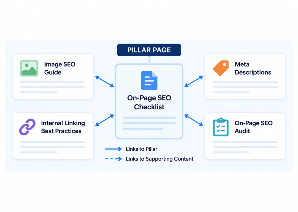 Internal links are especially useful for organizing related content into topic clusters