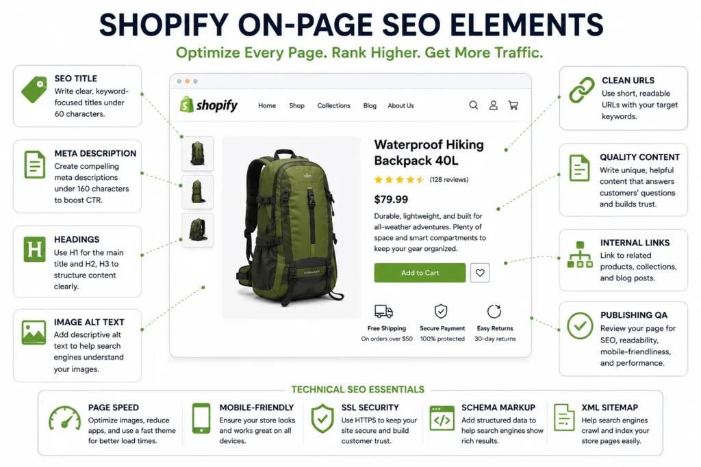 Shopify product page SEO compared with collection page SEO